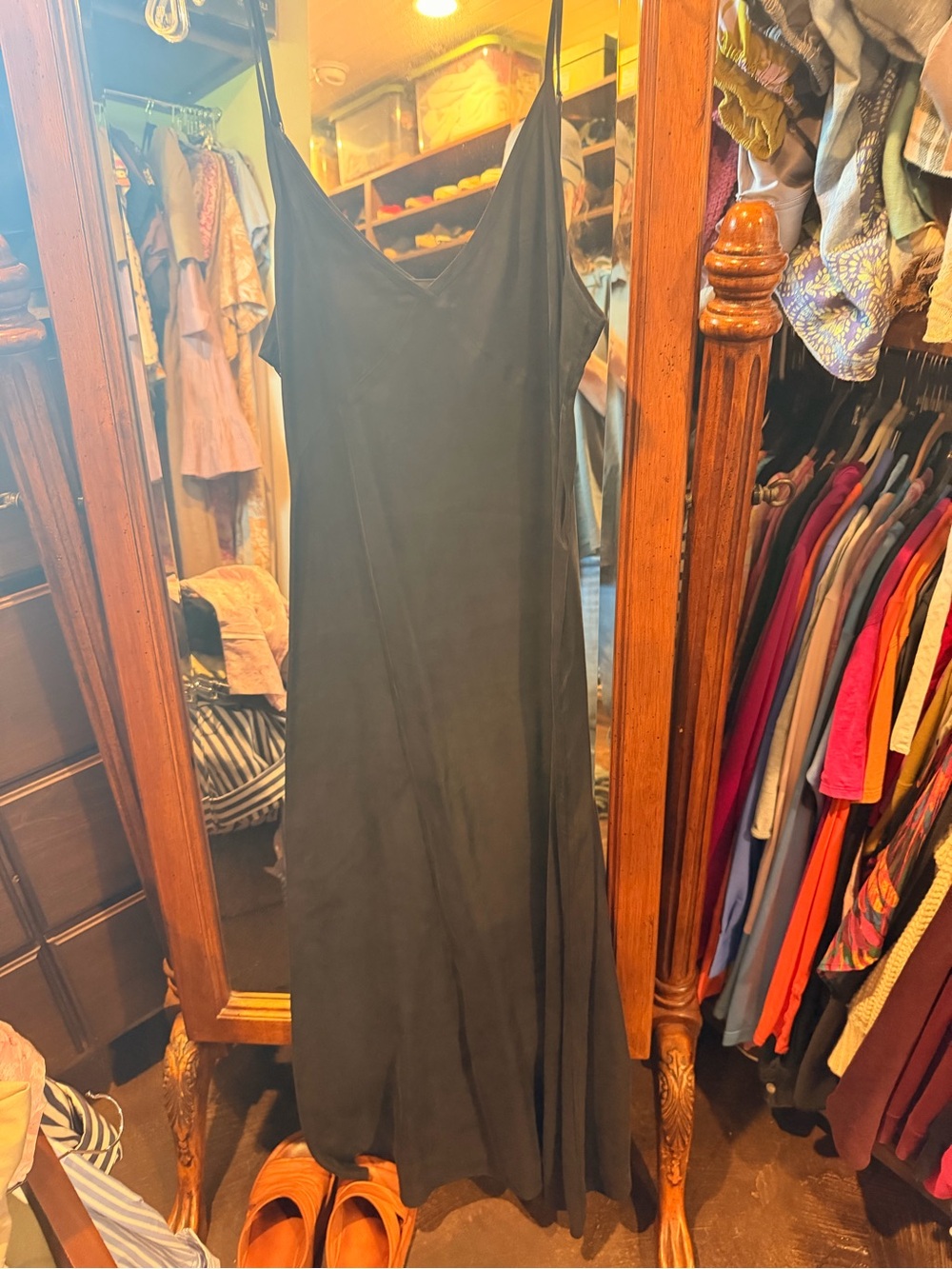 Jenni Kayne Black Slip Midi Dress